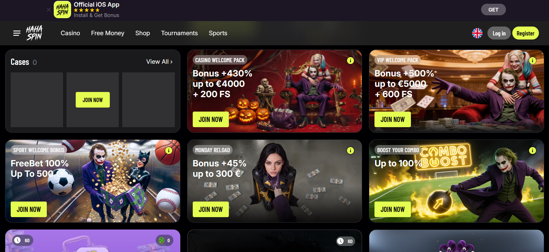 HaHa Spin Casino Bonuses