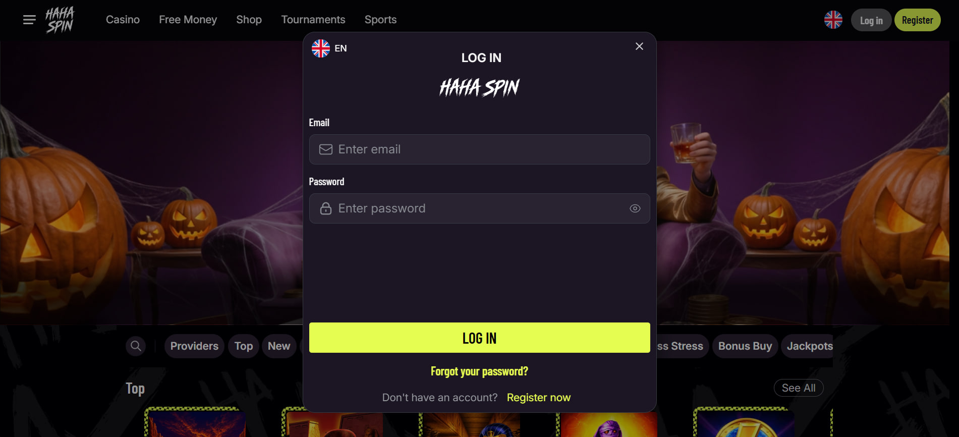 HaHa Spin Casino Login